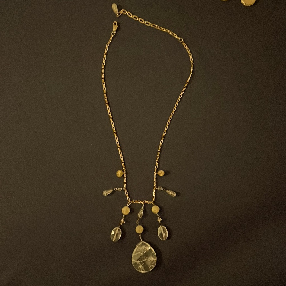 Goldstone necklace stones are amber